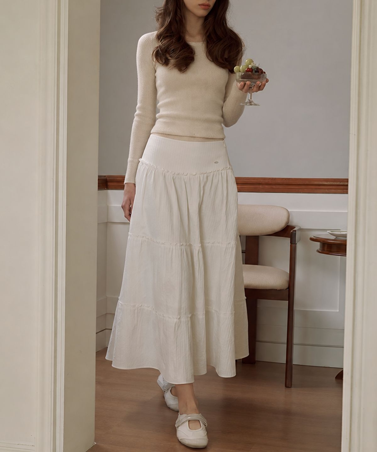 라츠유(LOTSYOU) LOTSYOU_Ella Skirt White