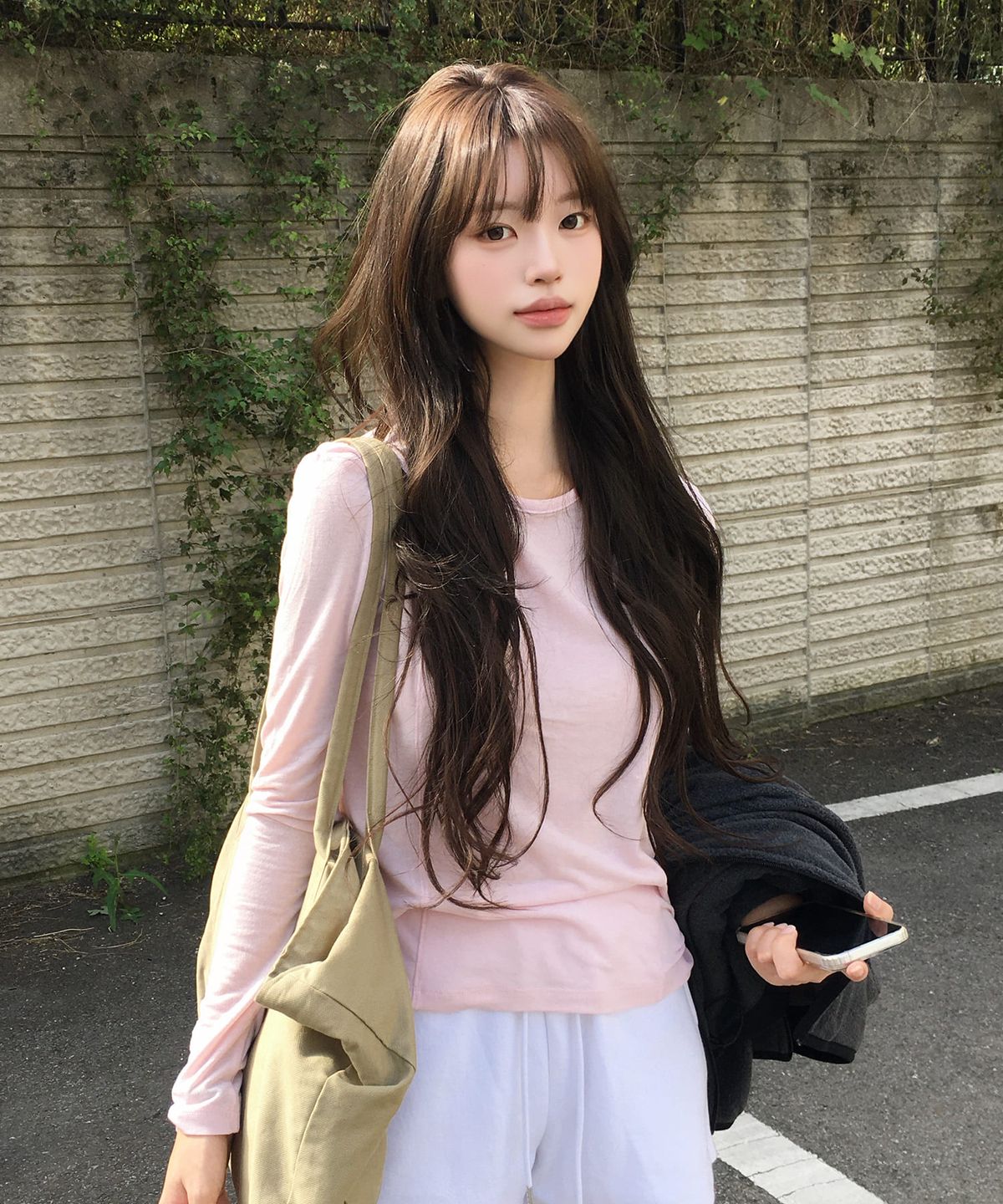 그라스플랜(GRASPLAN) See-Through Tencel Wool Long Sleeve_Pink