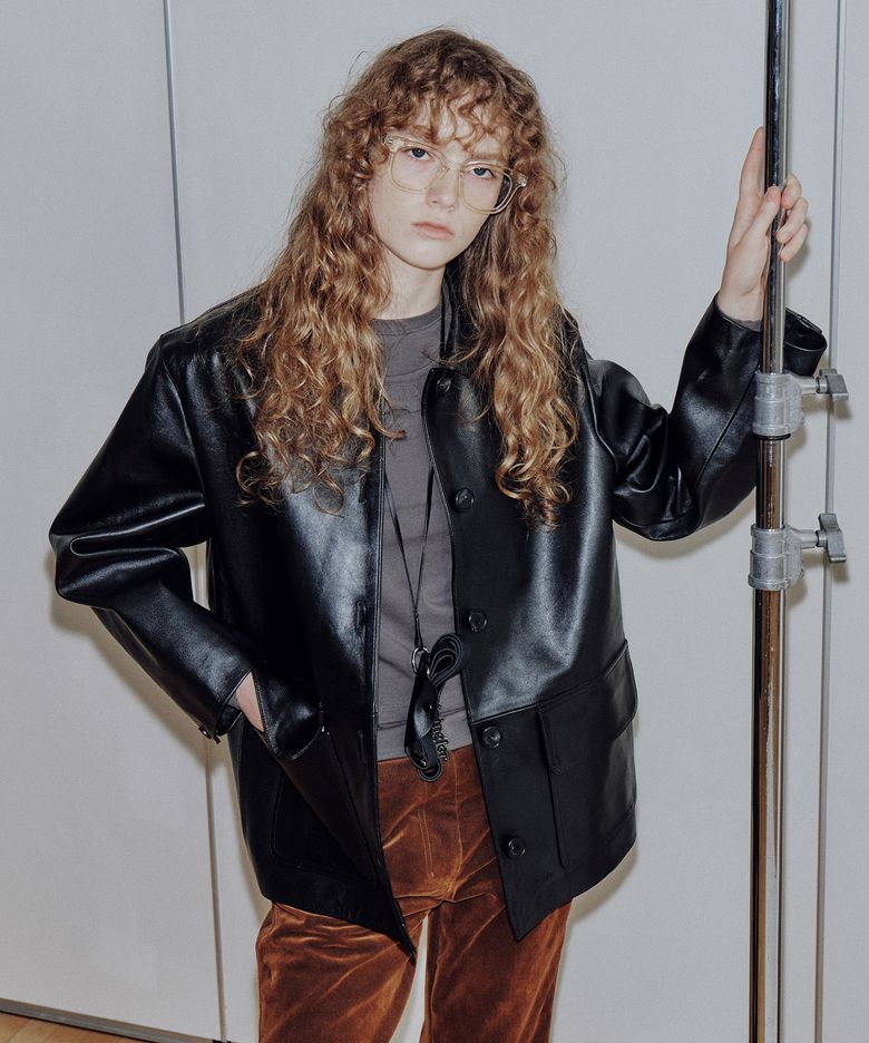 LEATHER MAC COAT - BLACK