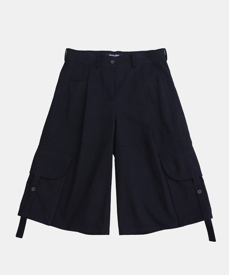 WASHED CARGO BERMUDA PANTS - BLACK
