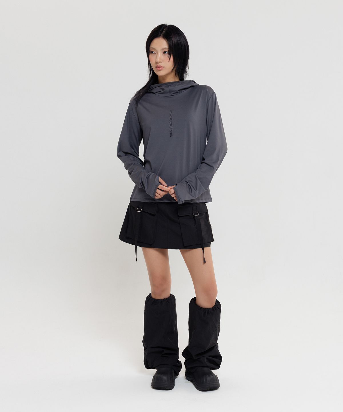 노버(NNVER) 유틸리티 스커트팬츠 (black)