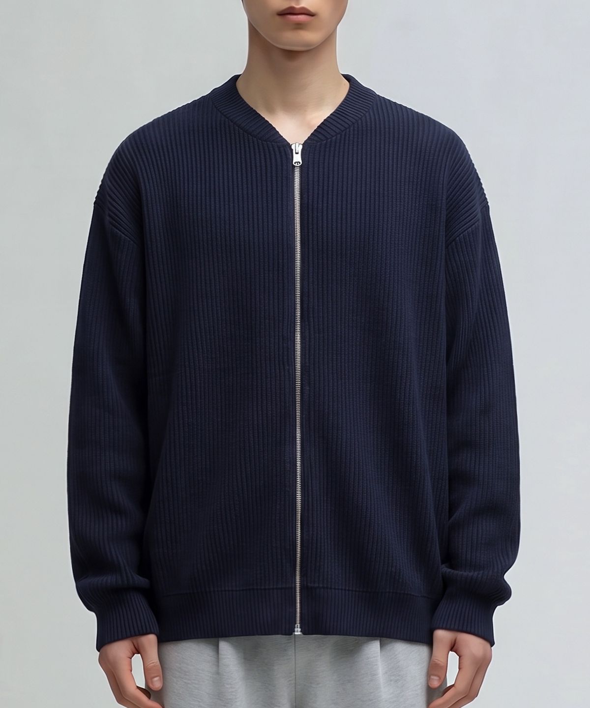 베리베인(VERYVAIN) BREATHABLE ZIP-UP CARDIGAN (NAVY)