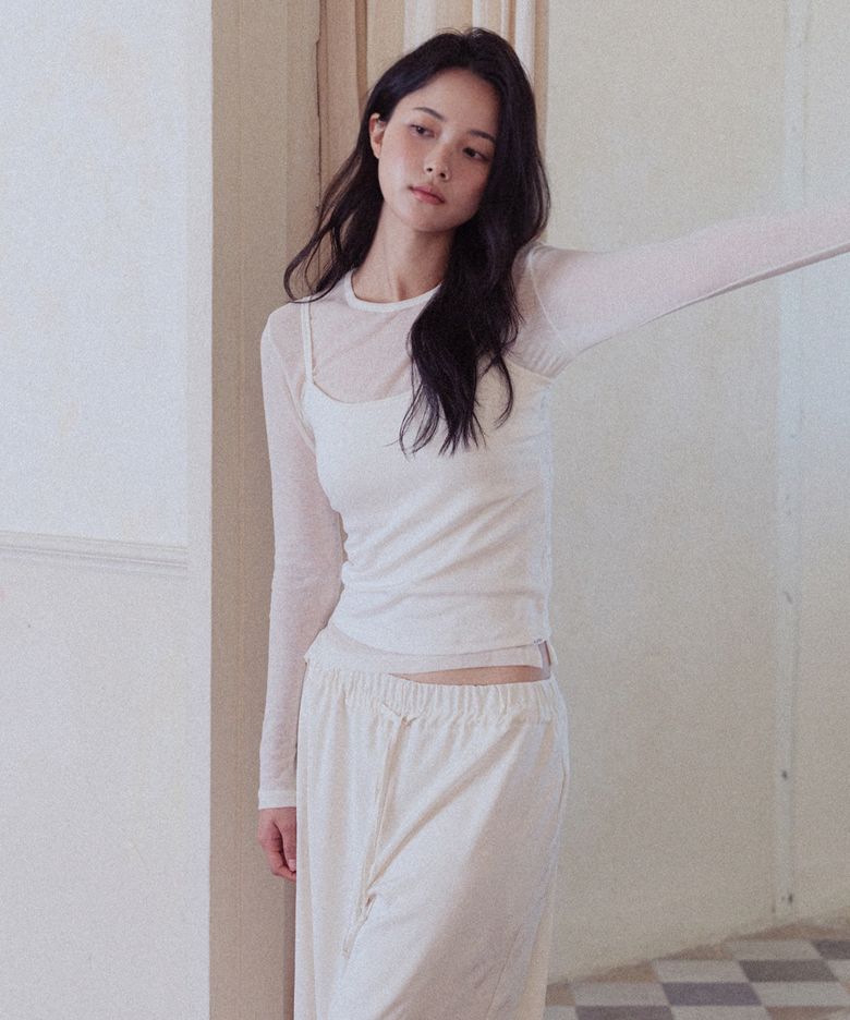 Button Basic Tee-Ivory