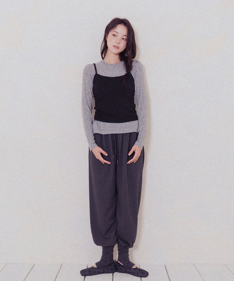 Button Basic Tee-Charcoal