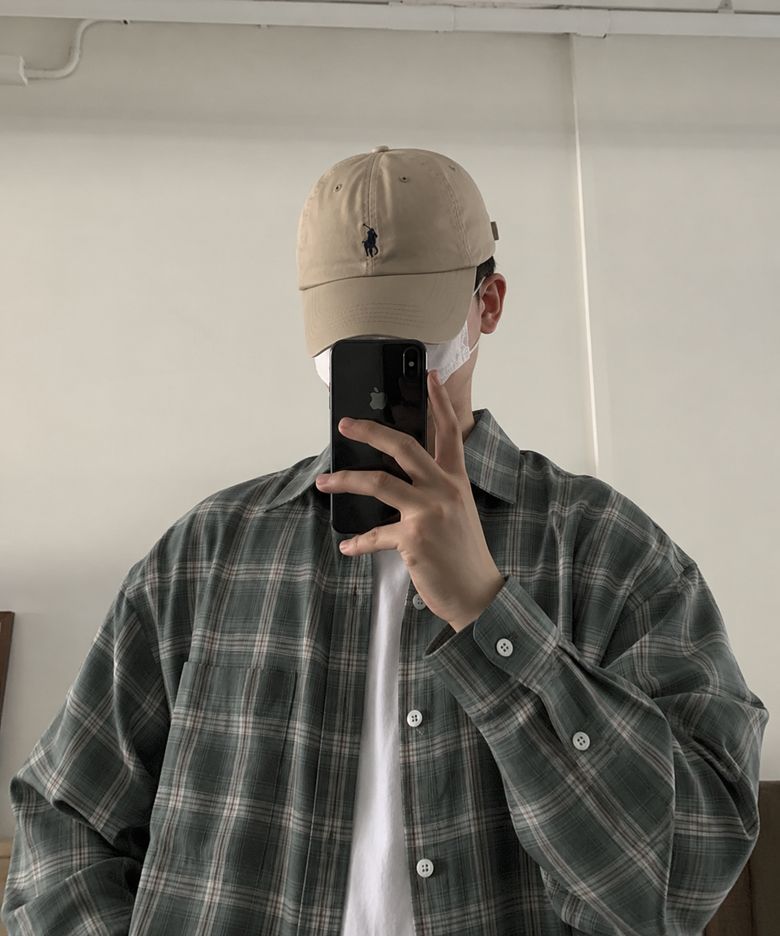 빈티지 워싱 체크셔츠 (그린)