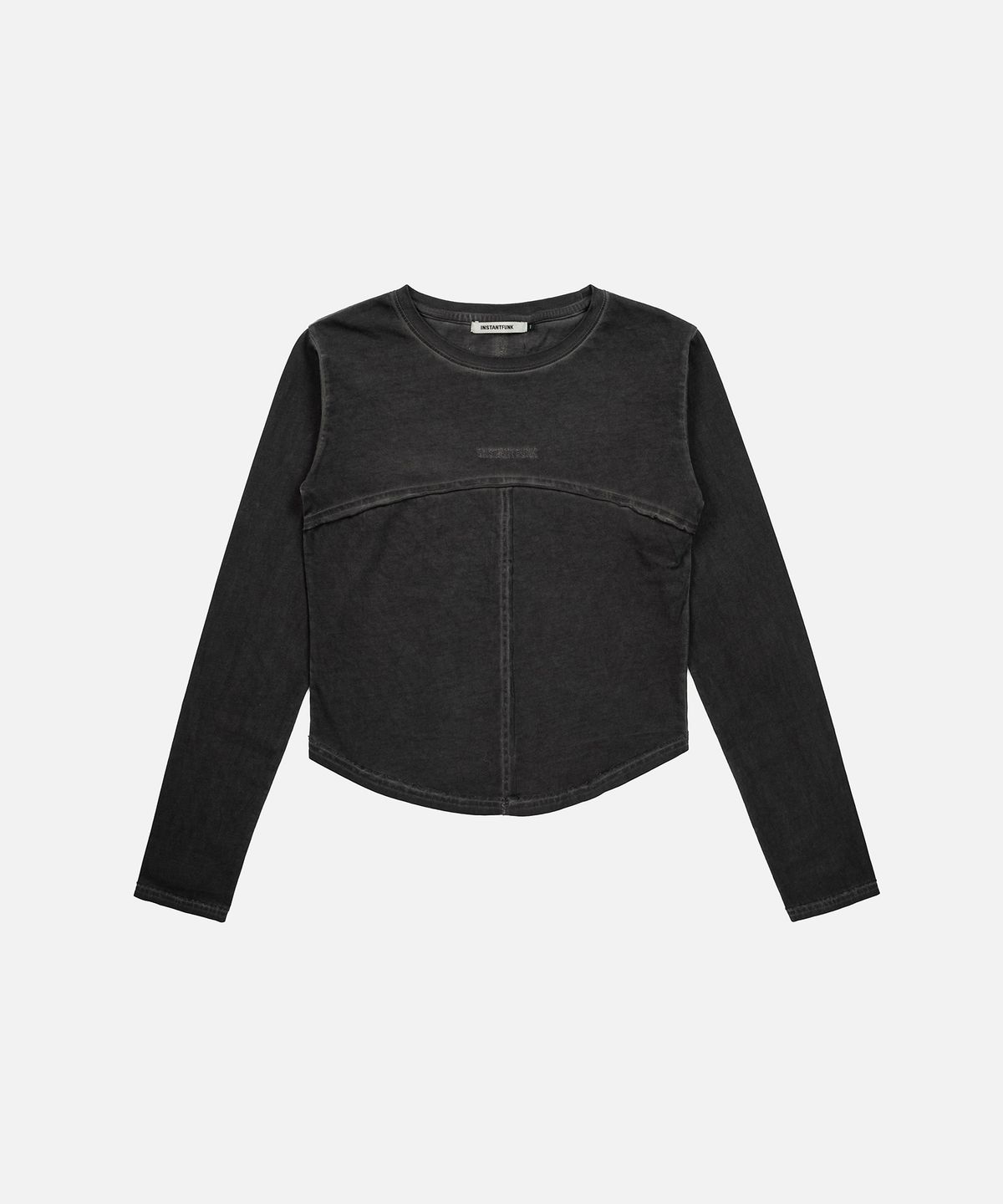 인스턴트펑크(INSTANTFUNK) PIGMENT CROPPED TEE - CHARCOAL