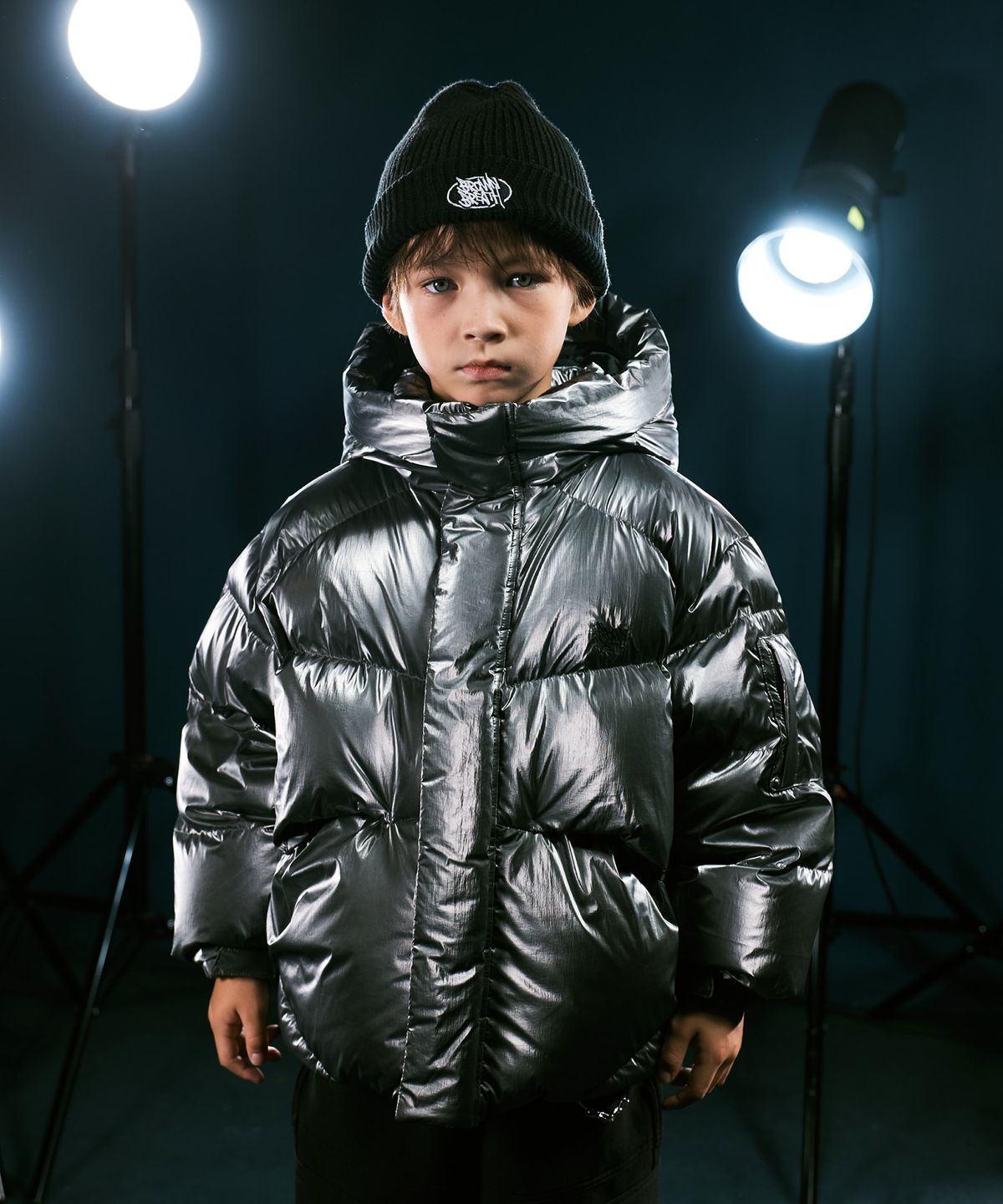 브라운브레스 키즈(BROWNBREATH KIDS) KIDS TAG GLOSSY DOWN JUMPER - GREY