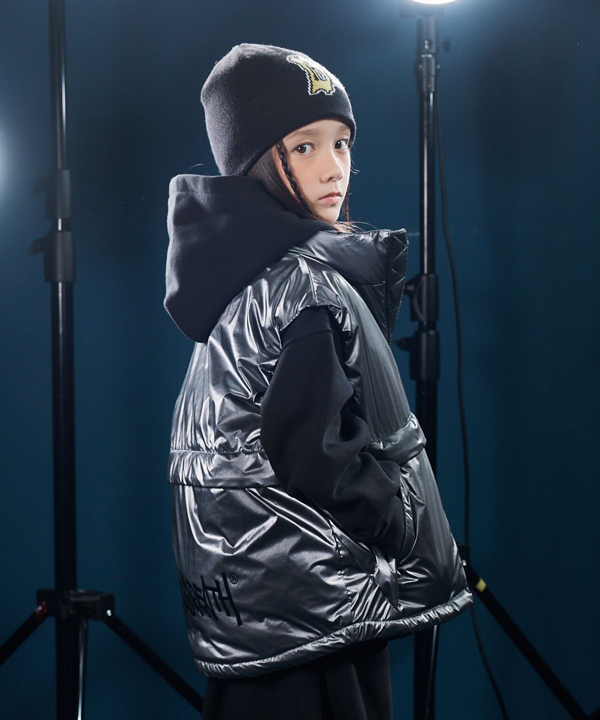 브라운브레스 키즈(BROWNBREATH KIDS) KIDS GLOSSY SOLARball PADDING VEST - GREY