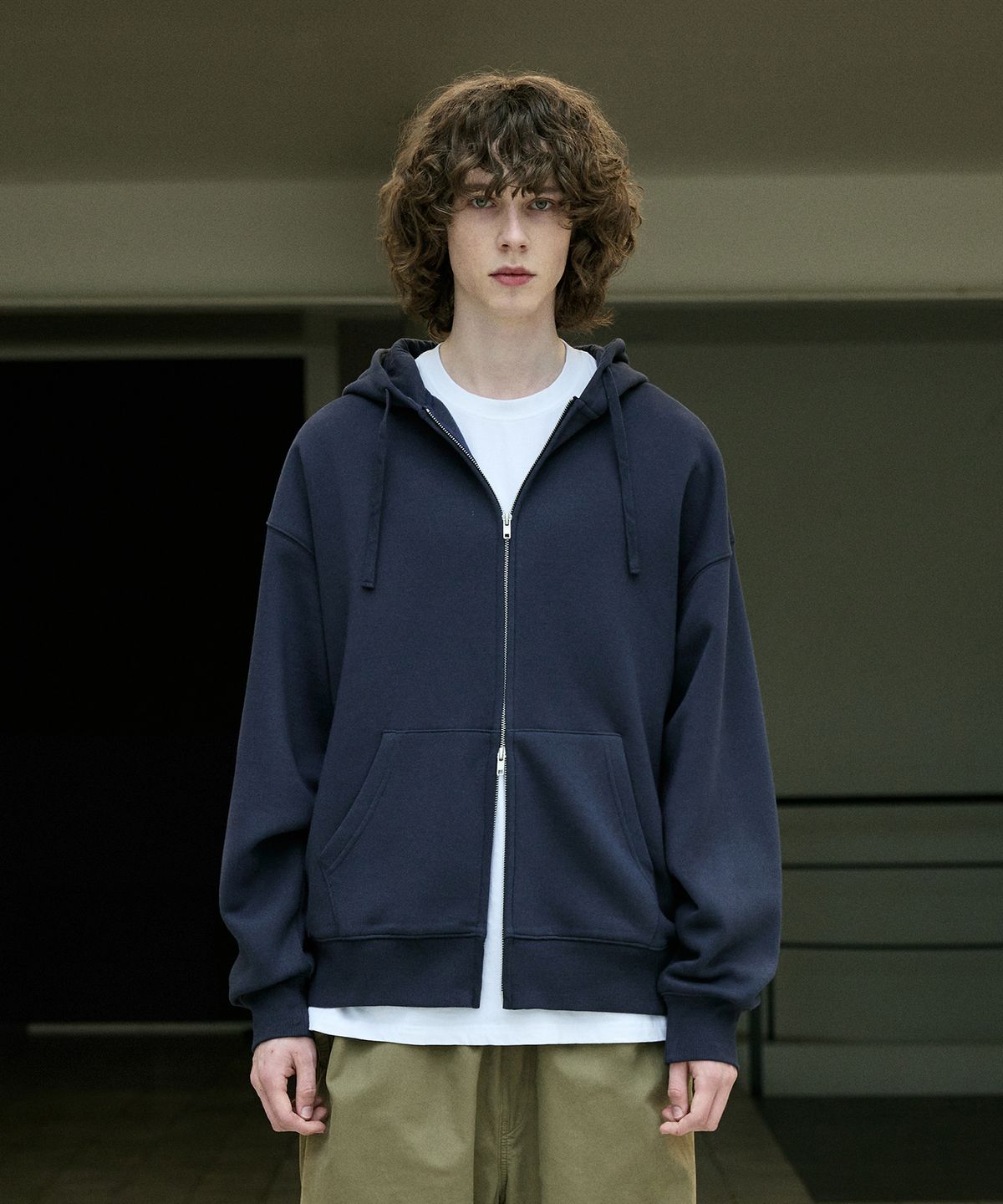 미니멀프로젝트(MINIMALPROJECT) 리파인드 스탠다드 기모 후드집업 MZT200 [NAVY]