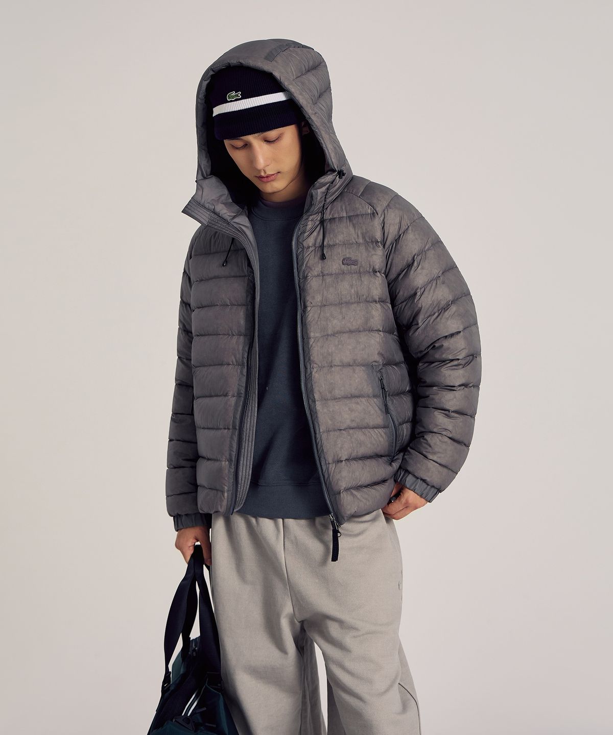 라코스테(LACOSTE) 남성 쉬어 후드 경량 미스트 구스 다운 점퍼 BH872E-56N 3L6