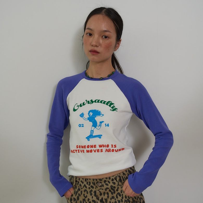 Saalty Girl Raglan T-shirts / PurpleBlue