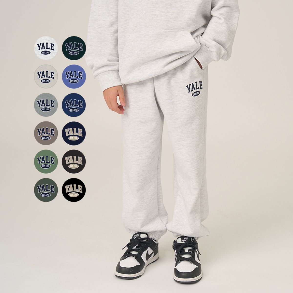 예일키즈(YALE KIDS) 에센셜 로고 조거 팬츠_A4F052