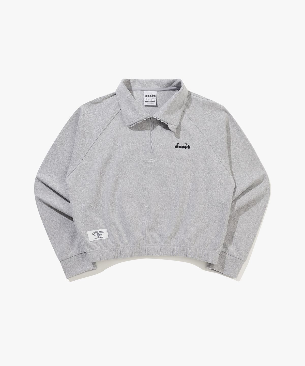 디아도라(diadora) 디도 볼 하프집업 맨투맨 우먼 MELANGE GREY