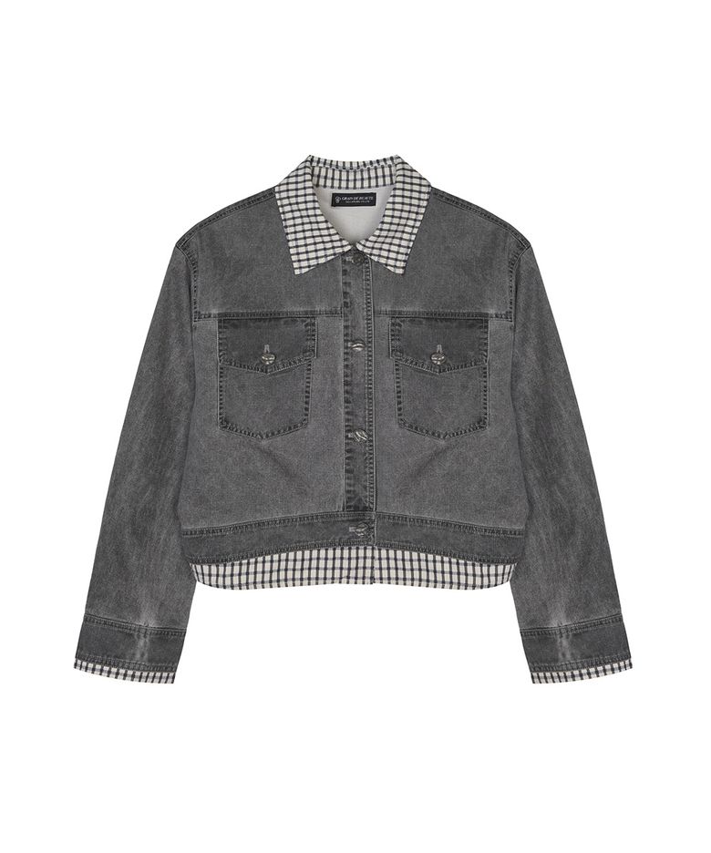 CHECK TWO TONE JACKET [GRAY]