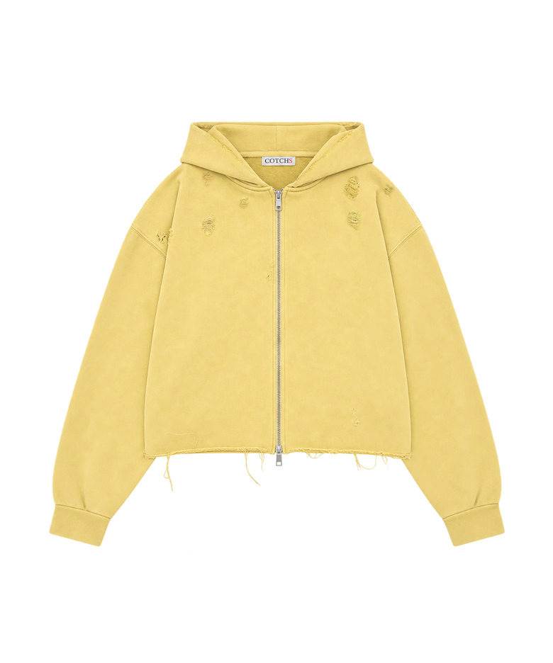 SAVAGE HOODED ZIP UP - YELLOW