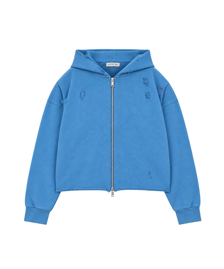 SAVAGE HOODED ZIP UP - BLUE