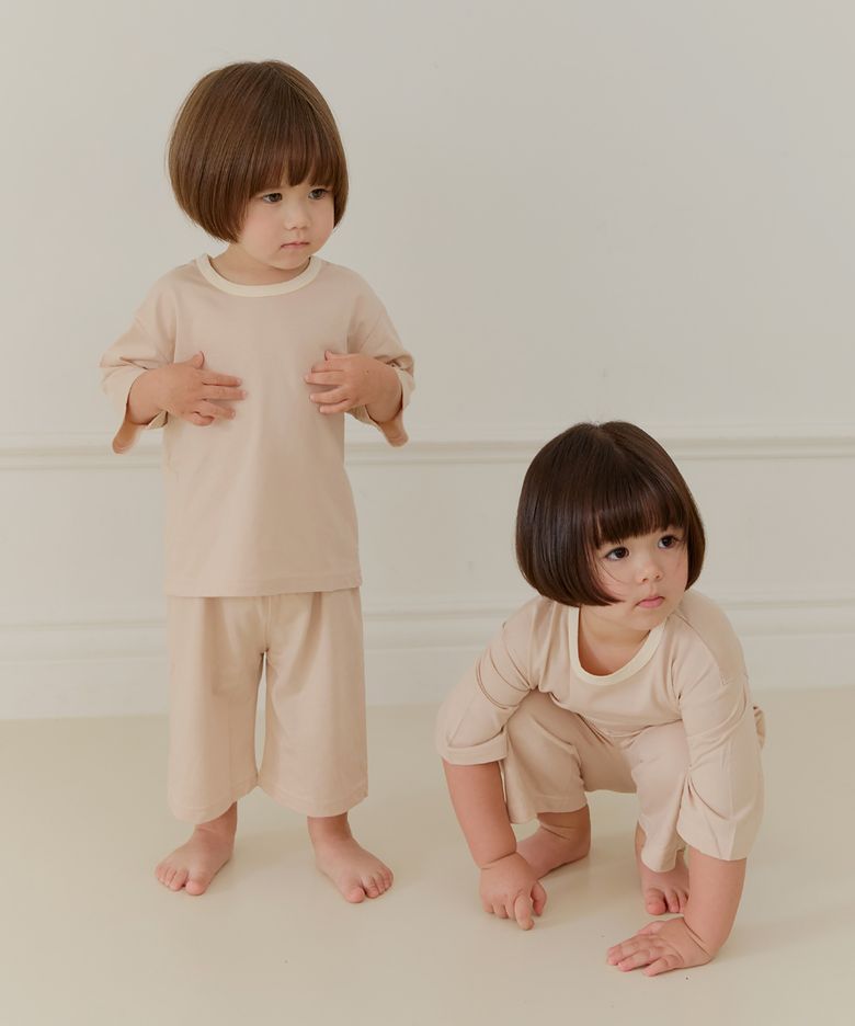 모던 브라운 7부 실내복