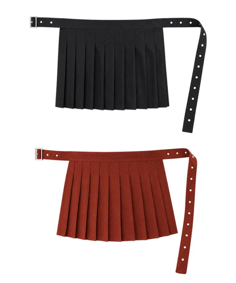 Pleated Wrap layered skirt
