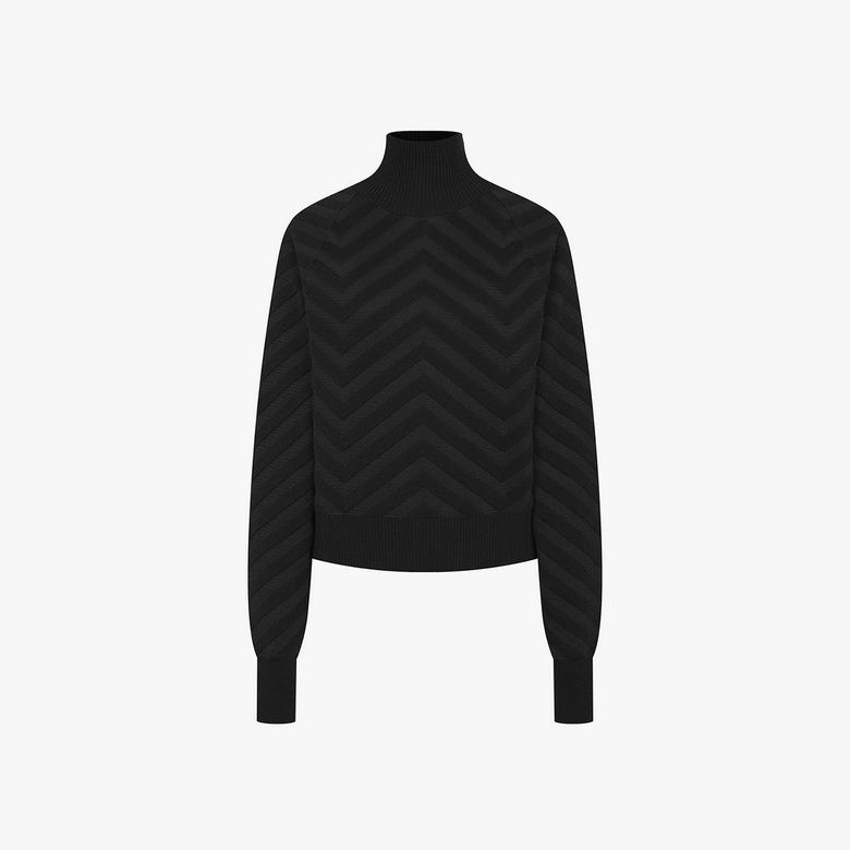 V 웨이브 하이넥 니트 풀오버 EMQ9KPO120