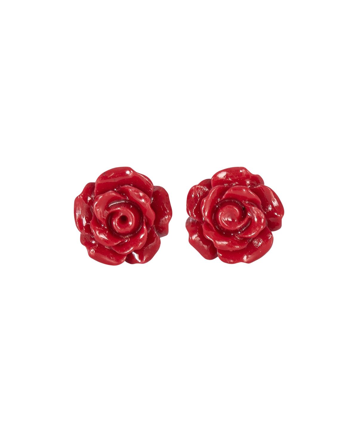 루시르주(LUCIR ZU) Rose Turquoise Silver Earrings 7mm (Red)