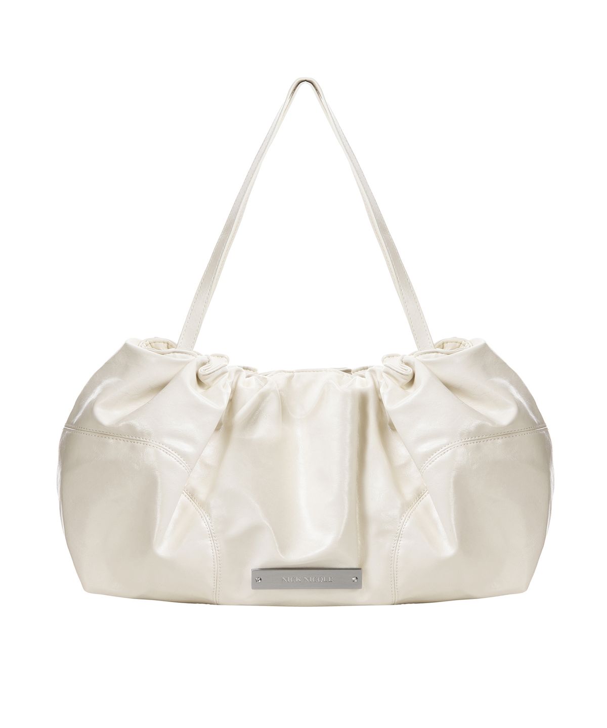 닉앤니콜(NICK&NICOLE) CRYSTAL SHIRRING TOTE BAG_IVORY
