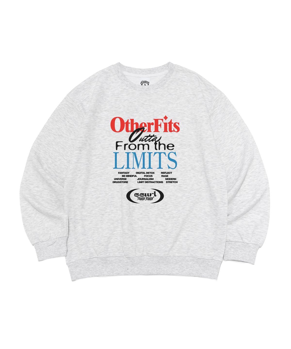 아더피츠(OTHERFITS) [스펀코튼] 프롬 더 리미츠 그래픽 맨투맨 (라이트그레이)