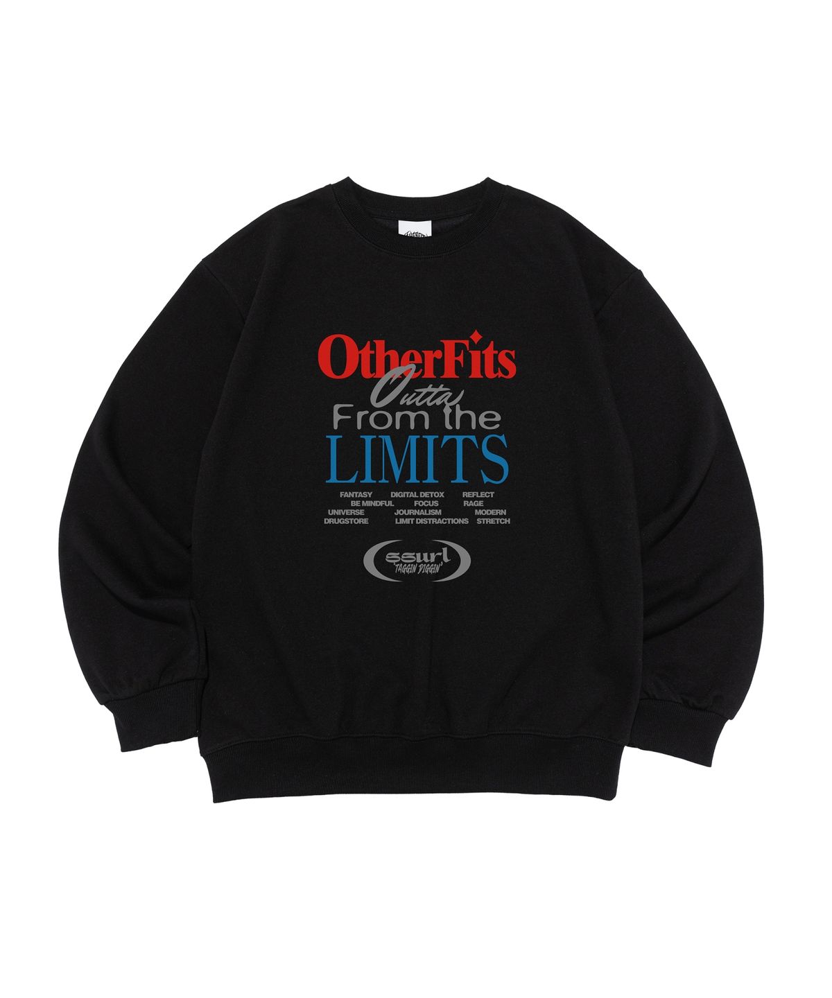 아더피츠(OTHERFITS) [스펀코튼] 프롬 더 리미츠 그래픽 맨투맨 (블랙)