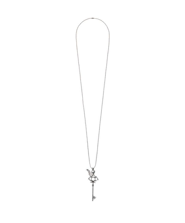 Winged Key Pendant Necklace_[Silver]