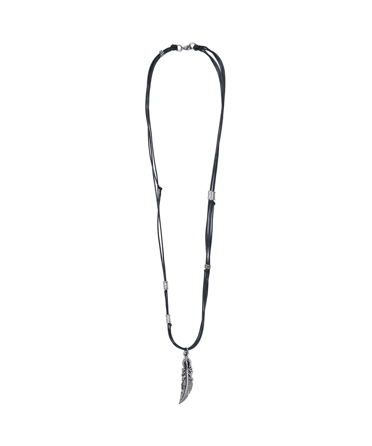 레씨토(LECYTO) Feather Leather Cord Necklace_[Silver]