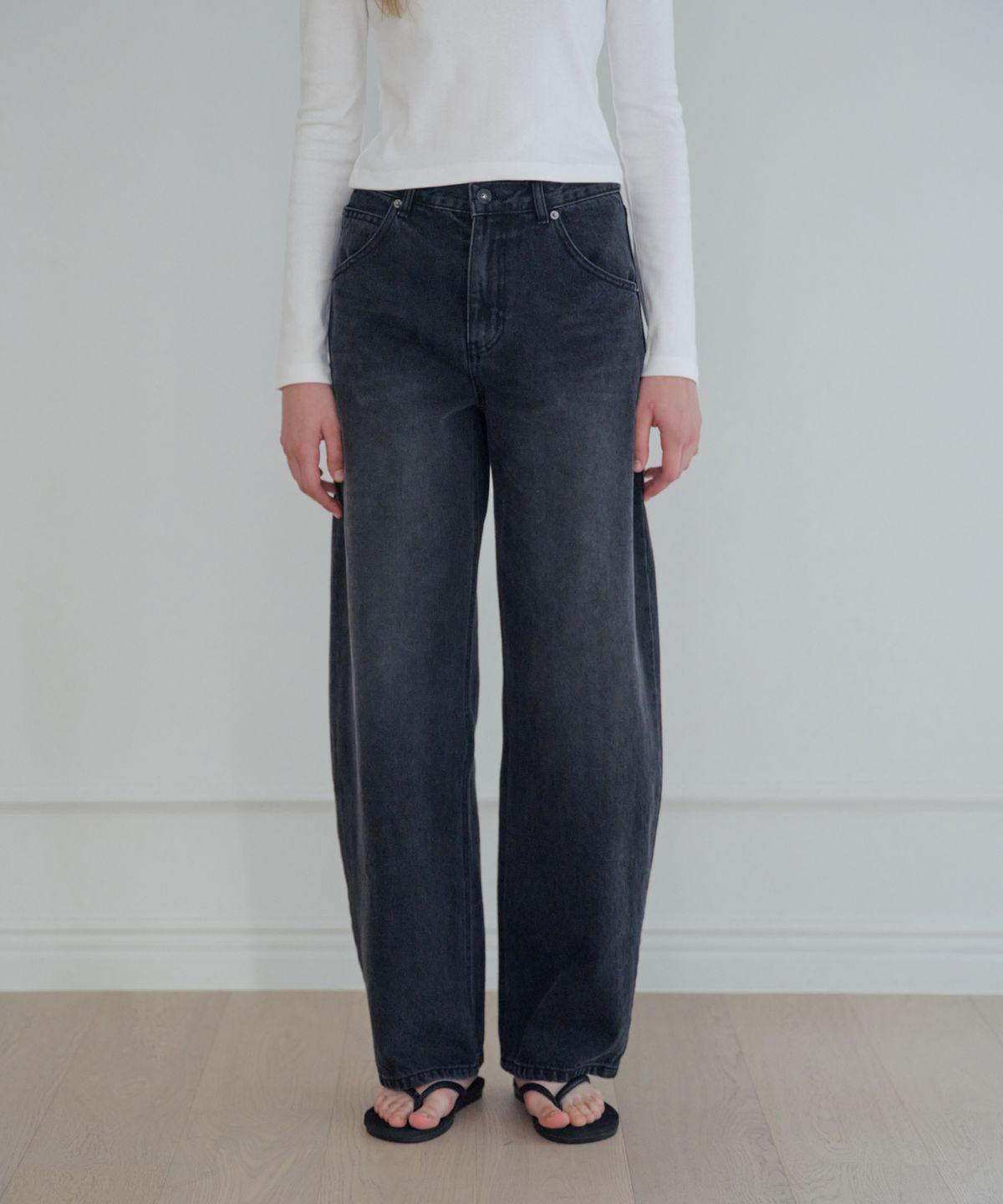 그라스플랜(GRASPLAN) Uni Loose Fit Denim - Black