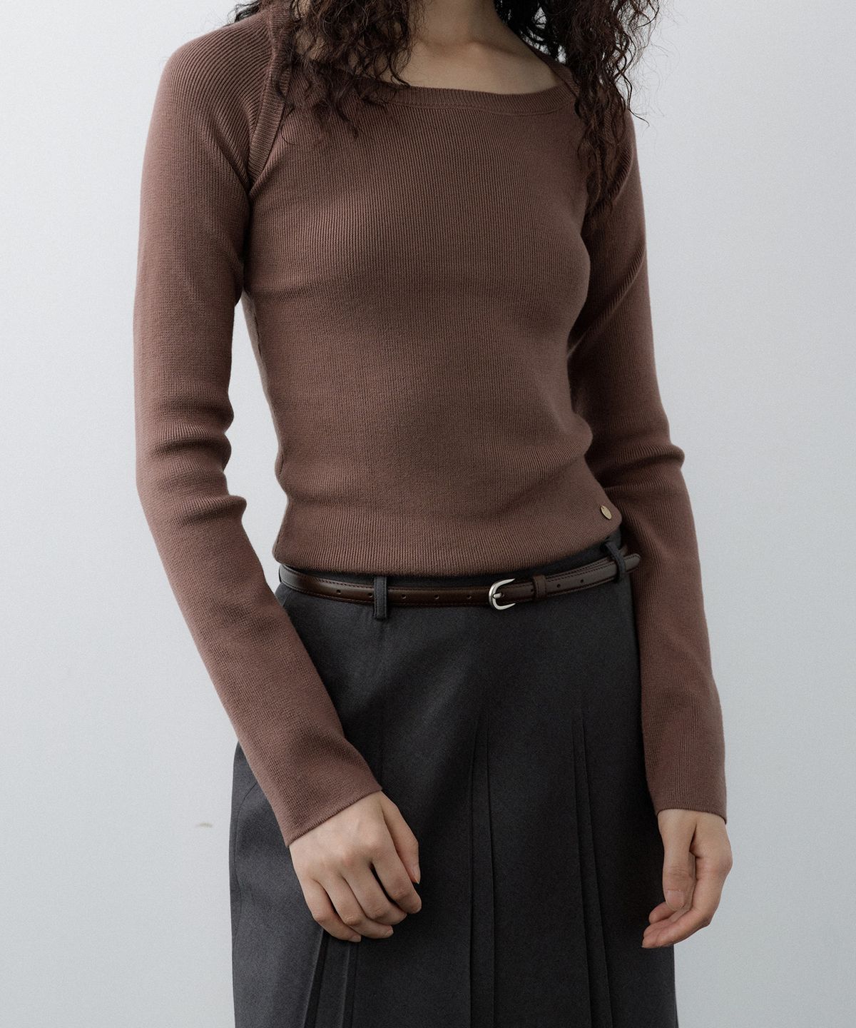루시르주(LUCIR ZU) 15mm Cow Leather Belt (Brown)