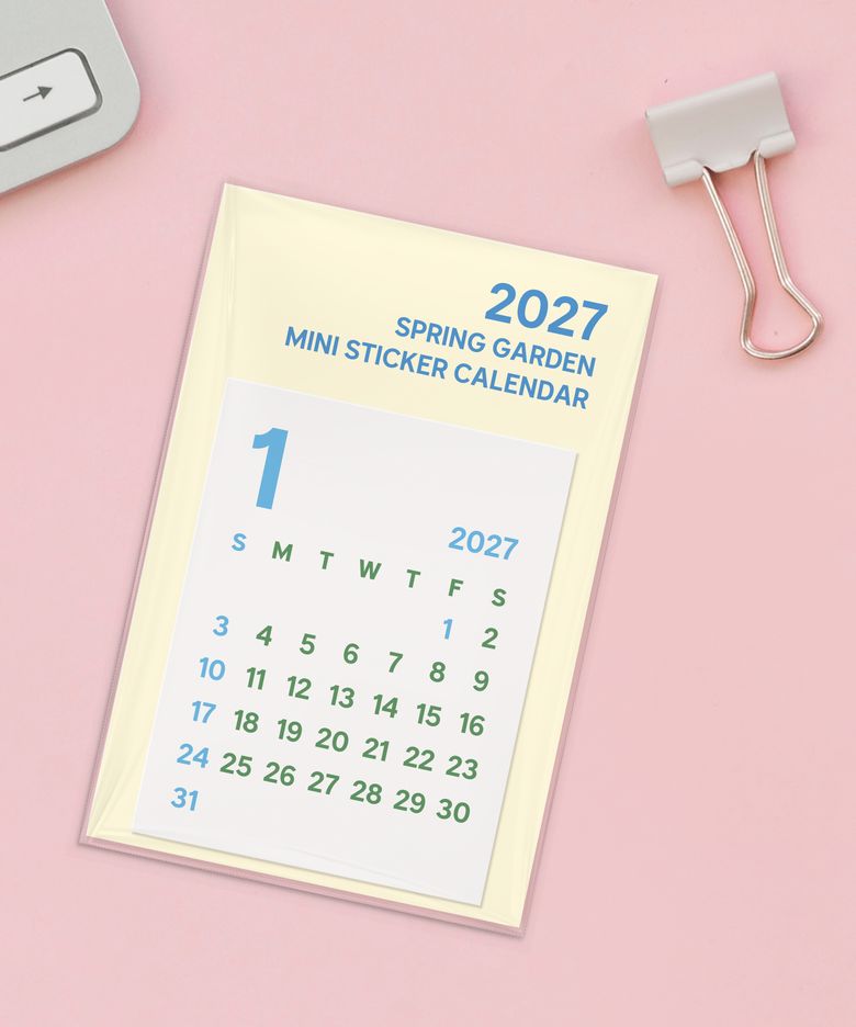27년 2027 스프링 가든 스티커 달력 (5개)