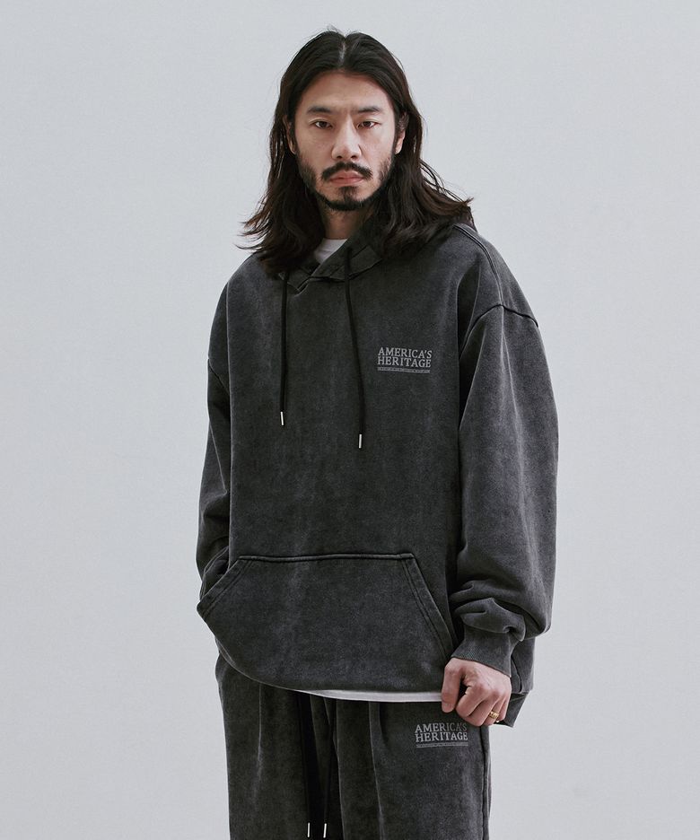 스톤 워시드 캠프 후드티 챠콜
