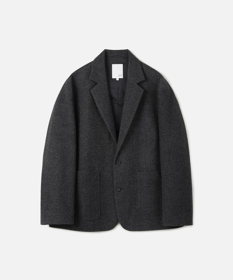 WOOL 헤링본 자켓 CHARCOAL