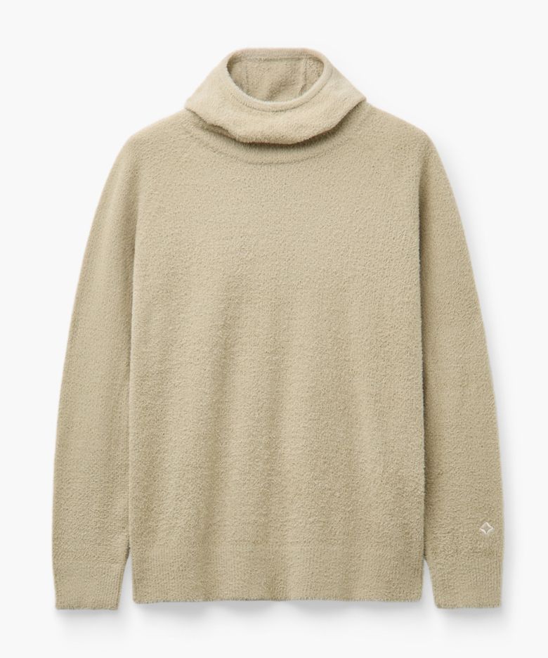 메쉬 파일 래글런 후디_Beige