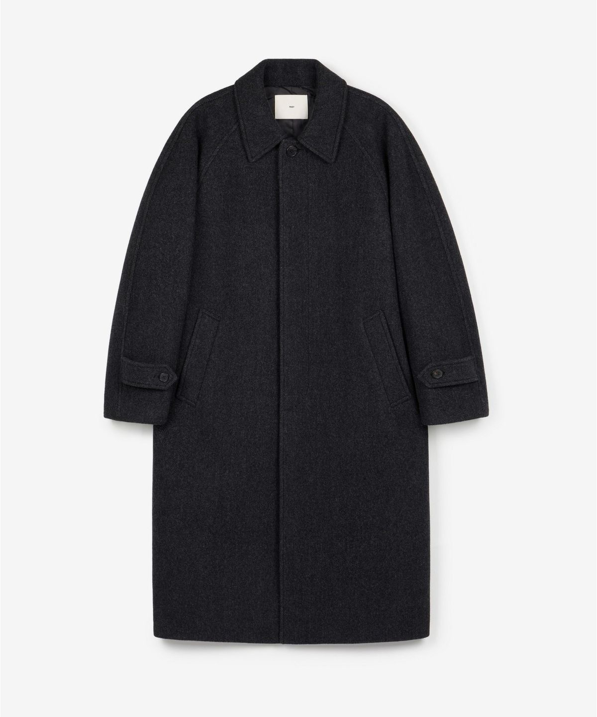 티엔지티 우먼(TNGT WOMAN) W Virgin Wool Herringbone Balmacaan Coat (Dark Grey) TNCO6F100CG