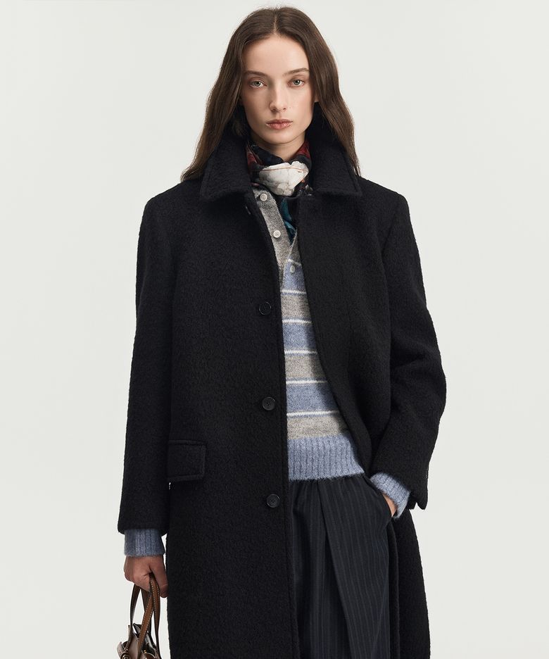 W Oversized Alpaca Mac Coat (Black) TNCO6F101BK