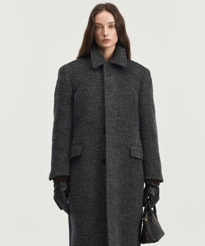 W Oversized Alpaca Mac Coat (Dark Grey) TNCO6F101CG