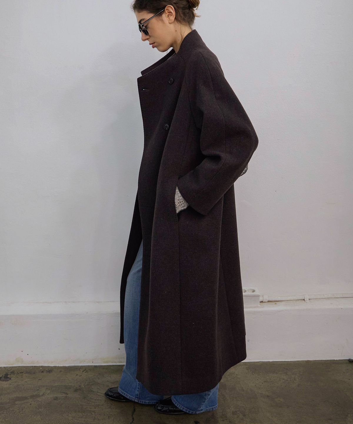 엘무드 우먼(LMOOD WOMEN) MARAIS Wool Coat Plum Noir