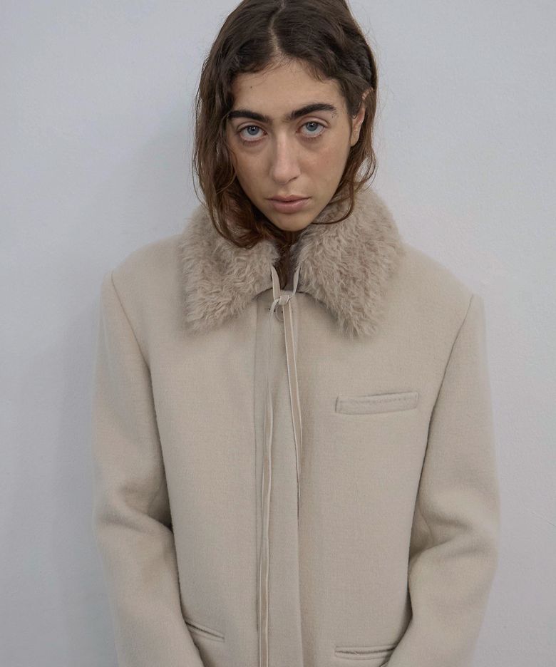 POODLE Mohair Fur Collar Beige