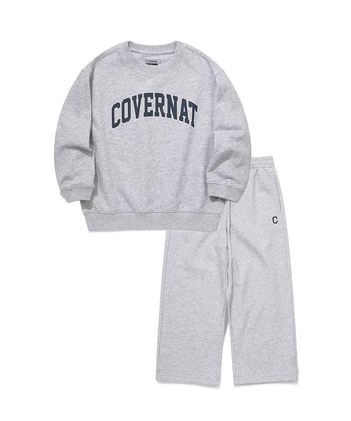 커버낫 키즈(COVERNAT KIDS) 아치로고 맨투맨 커버셋 멜란지그레이 CK2603SUZ7MG
