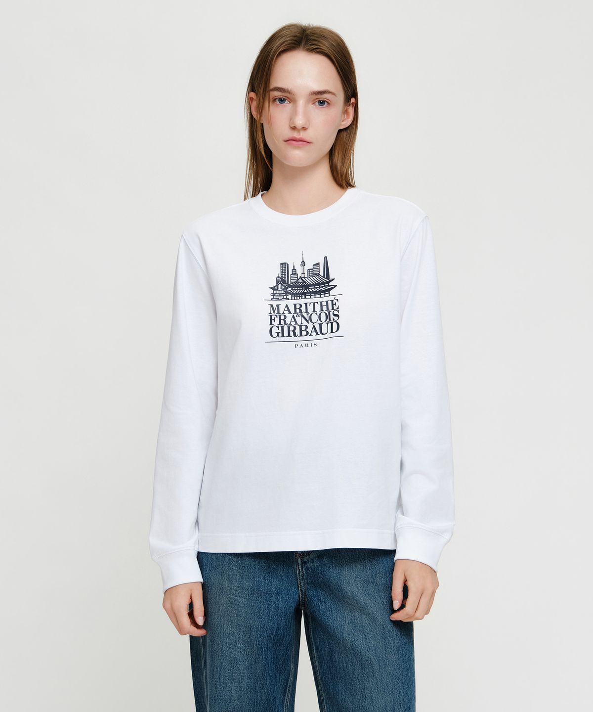마리떼 프랑소와 저버(MARITHÉ + FRANҪOIS GIRBAUD) SEOUL EXCLUSIVE GRAPHIC LONG SLEEVE TEE white