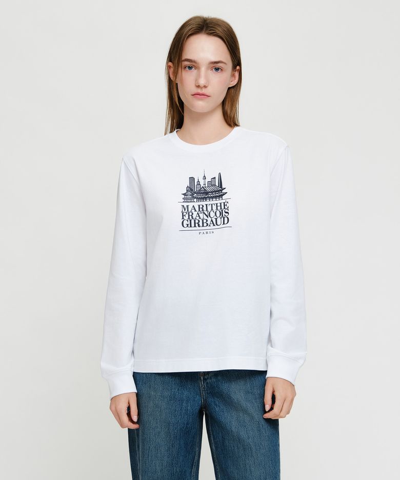 SEOUL EXCLUSIVE GRAPHIC LONG SLEEVE TEE white