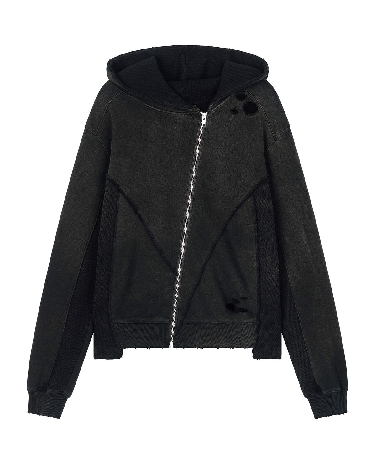 하프앤하프(HALF AND HALF) DISSECTED ZIP-UP HOODIE