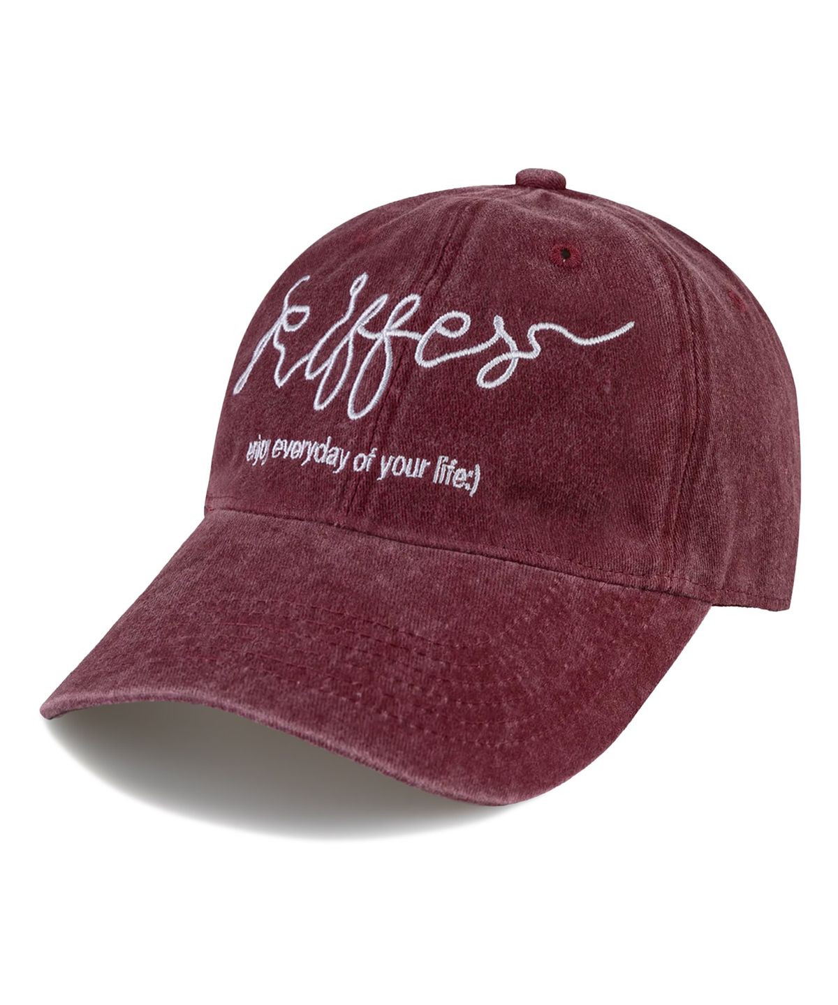 키페(KIFFER) Je Kiffe Stone washed Ball cap-burgundy