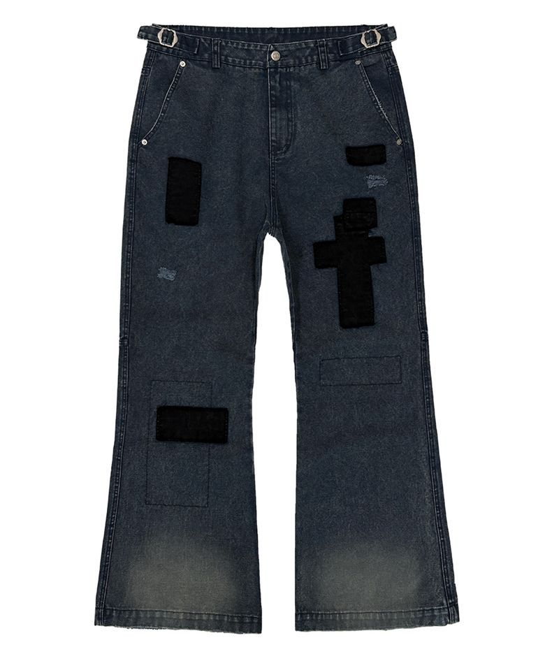 VTG Patchwork Flared Pants (TP0077-1)