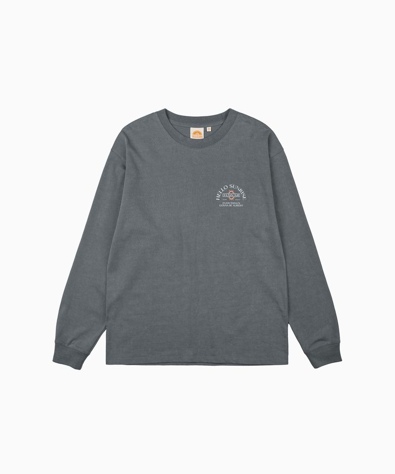 HAWAII Arch Logo L/S Tee_VTG Charcoal