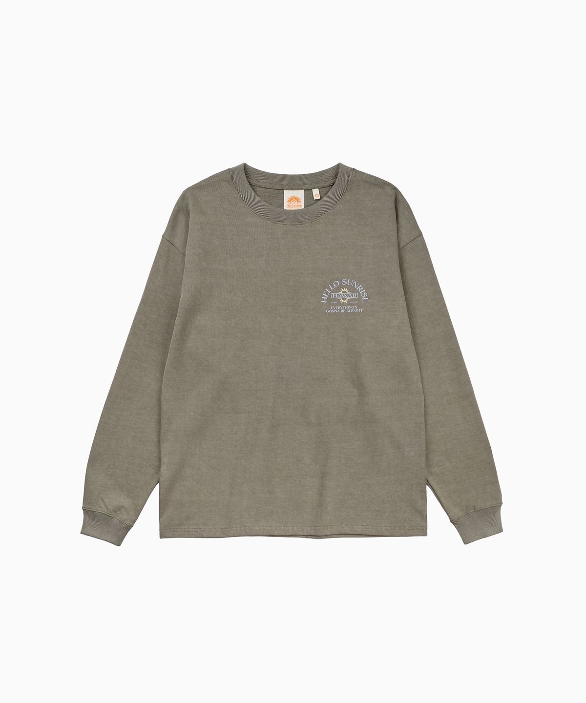 헬로 선라이즈(HELLO SUNRISE) HAWAII Arch Logo L/S Tee_VTG Beige