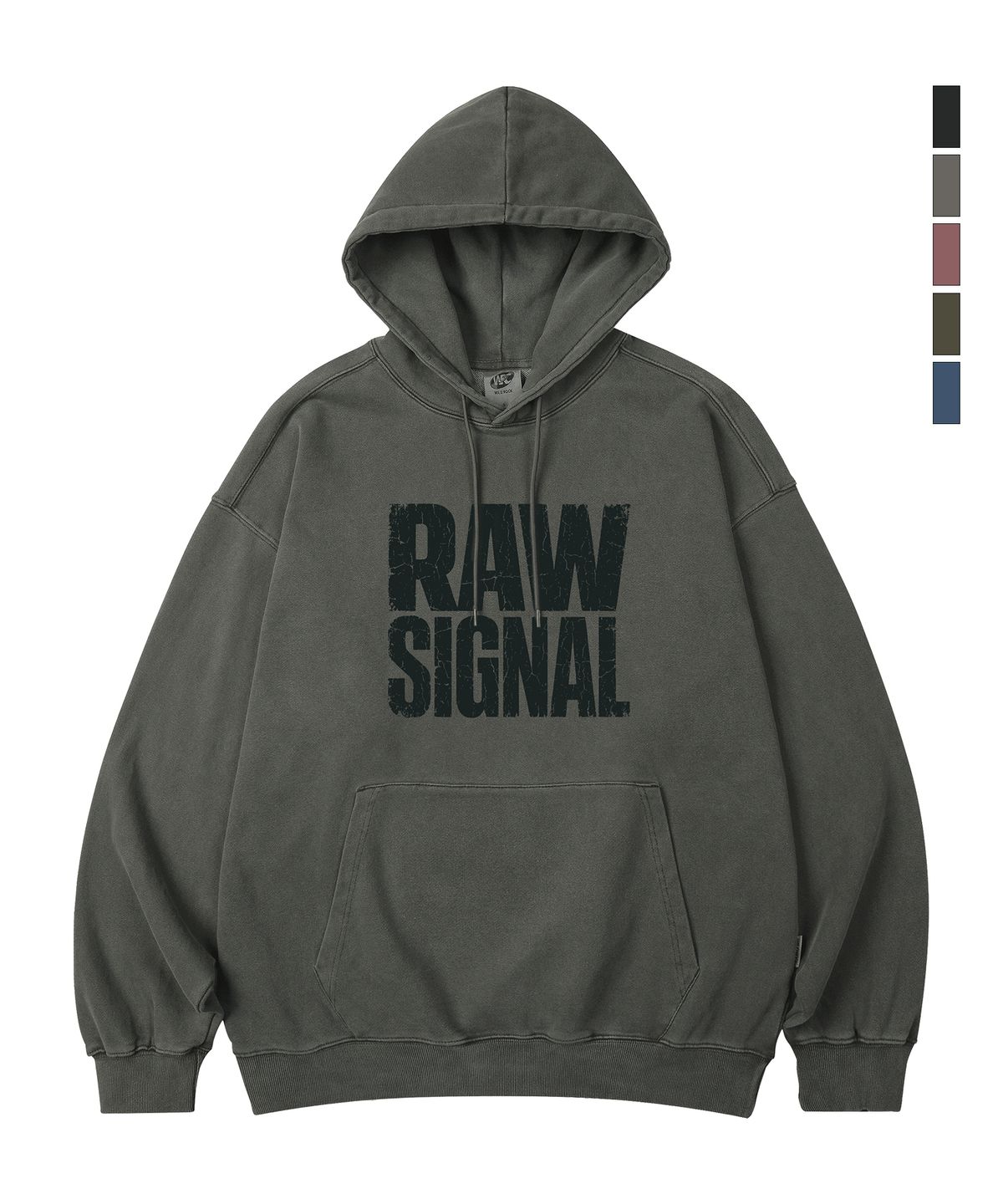 와일드락(WILDROCK) Raw Signal 피그먼트 오버핏 후드_5 COL