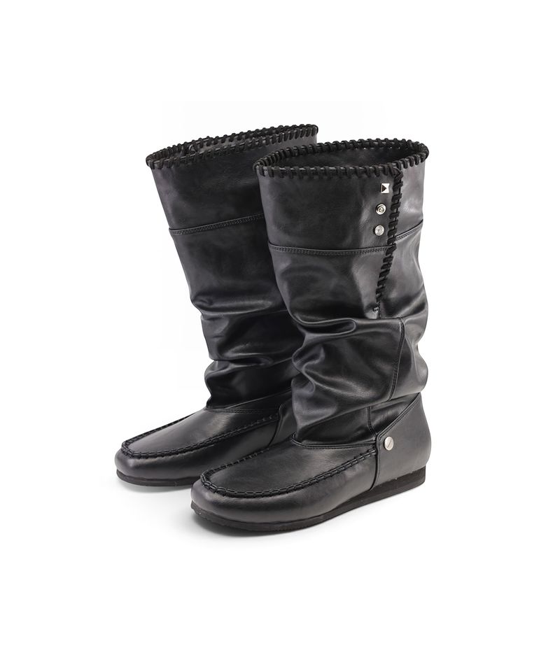 [xYASE] braided moc boots (black)